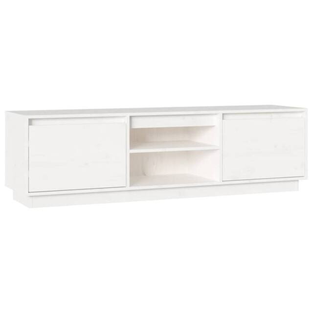 Berkfield Home TV Cabinet White 140x35x40 cm Solid Wood Pine - Size: 140 x 35 x 40 cm - image 1
