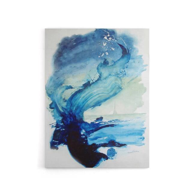 "Artery8 Eduard Tomek Sea Abstract Painting Canvas Wall Art Print in Blue - Size: W18"" x H24""" - image 1