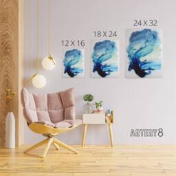 "Artery8 Eduard Tomek Sea Abstract Painting Canvas Wall Art Print in Blue - Size: W18"" x H24""" - thumbnail 4