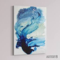 "Artery8 Eduard Tomek Sea Abstract Painting Canvas Wall Art Print in Blue - Size: W18"" x H24""" - thumbnail 2
