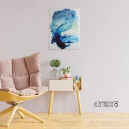"Artery8 Eduard Tomek Sea Abstract Painting Canvas Wall Art Print in Blue - Size: W18"" x H24""" - thumbnail 3