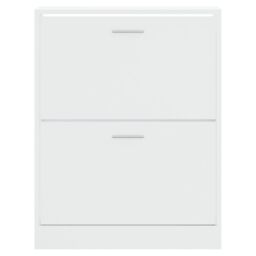 Berkfield Home Shoe Cabinet High Gloss White 63x24x81 cm Engineered Wood - Size: 63 x 24 x 81 cm - thumbnail 4
