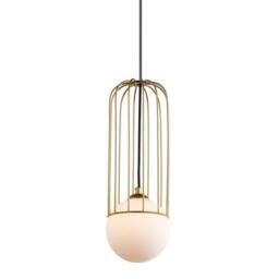 Netlighting Modern Hanging Pendant Golden 1 Light with Gold White Shade G9 - thumbnail 1