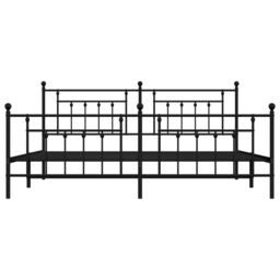 Berkfield Home Metal Bed Frame with Headboard & Footboard Black 193x203 cm - thumbnail 6