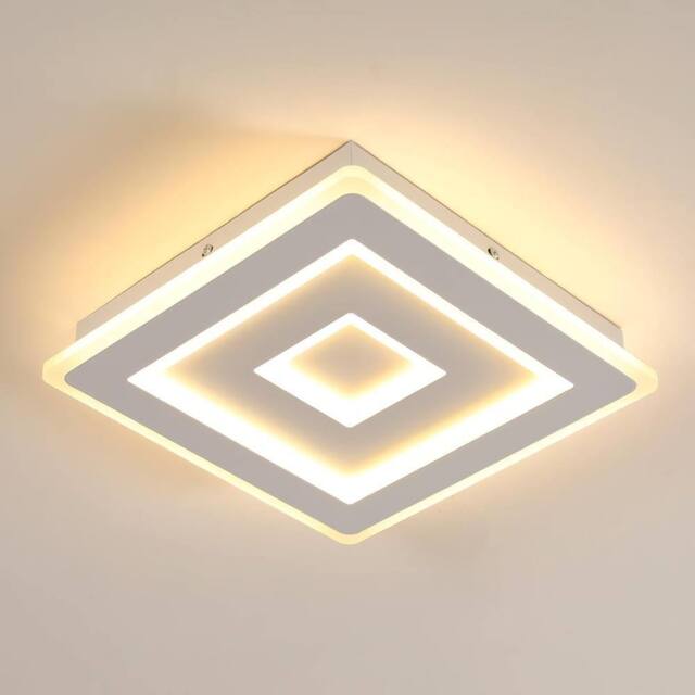 Goeco Modern Square LED Ceiling Light, 36 W 28 cm 3000 K in White - image 1