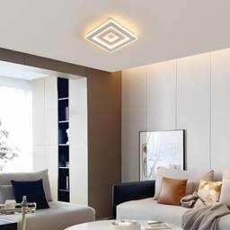 Goeco Modern Square LED Ceiling Light, 36 W 28 cm 3000 K in White - thumbnail 2