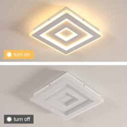 Goeco Modern Square LED Ceiling Light, 36 W 28 cm 3000 K in White - thumbnail 6