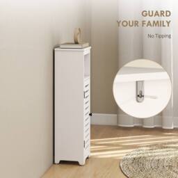 Wyld Haus Nanova Bathroom Floor Cabinet Louvered Door Adjustable Shelf White - thumbnail 9