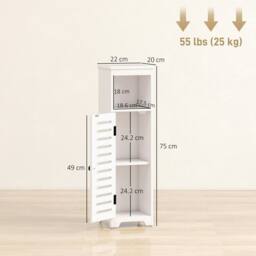 Wyld Haus Nanova Bathroom Floor Cabinet Louvered Door Adjustable Shelf White - thumbnail 4