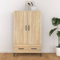 Berkfield Home Highboard Sonoma Oak 70x31x115 cm Engineered Wood in Brown - Size: 70 x 31 x 115 cm - thumbnail 2