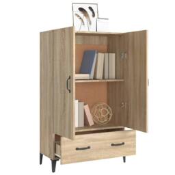 Berkfield Home Highboard Sonoma Oak 70x31x115 cm Engineered Wood in Brown - Size: 70 x 31 x 115 cm - thumbnail 4