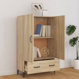 Berkfield Home Highboard Sonoma Oak 70x31x115 cm Engineered Wood in Brown - Size: 70 x 31 x 115 cm - thumbnail 3