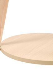 Living and Home 2-Tier Natural Wood-Tone Minimalist Round Side Table，48cm W x 48cm D x 60cm H in Light Oak - Size: 48 cm W x 48 cm D x 60 cm H - thumbnail 9