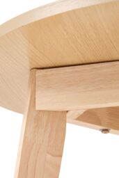 Living and Home 2-Tier Natural Wood-Tone Minimalist Round Side Table，48cm W x 48cm D x 60cm H in Light Oak - Size: 48 cm W x 48 cm D x 60 cm H - thumbnail 6