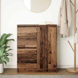 Berkfield Home Sideboard with Drawers Old Wood 71x35x84 cm Engineered Wood in Brown - Size: 71 x 35 x 84 cm - thumbnail 1