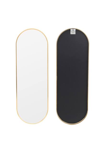 Garden Sanctuary Modern Oval Metal Full Length Wall Mirror Gold - image 1