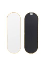 Garden Sanctuary Modern Oval Metal Full Length Wall Mirror Gold
