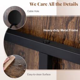 Costway Record Player Stand w/Charging Station Turntable Stand w/ Vinyl Holder in Brown - thumbnail 7