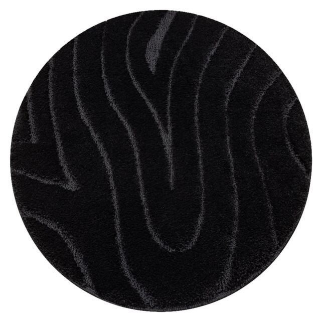 RugsX Dywaniki Łazienkowe Rug in Black - Size: 100 cm diameter - image 1