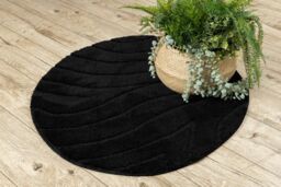 RugsX Dywaniki Łazienkowe Rug in Black - Size: 100 cm diameter - thumbnail 5