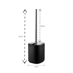 Showerdrape Echo Black Steel Toilet Brush & Holder - thumbnail 2