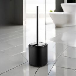 Showerdrape Echo Black Steel Toilet Brush & Holder - thumbnail 1