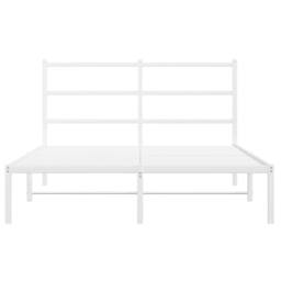 Berkfield Home Metal Bed Frame without Mattress with Headboard White 140x190cm - Size: 140x190 cm - thumbnail 5