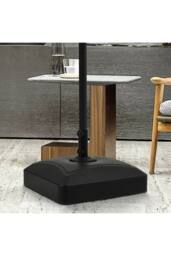 Living and Home 35KG Premium Square Heavy Duty Portable Outdoor Fillable Patio Parasol Base Umbrella Stand with 360° Swivel Wheels in Black - thumbnail 2