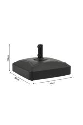 Living and Home 35KG Premium Square Heavy Duty Portable Outdoor Fillable Patio Parasol Base Umbrella Stand with 360° Swivel Wheels in Black - thumbnail 6