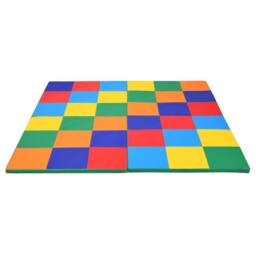 Gymax 144 cm Patchwork Foldable Baby Play Mat 2-Piece Large Crawl Floor Mat - thumbnail 2