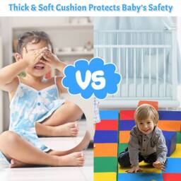 Gymax 144 cm Patchwork Foldable Baby Play Mat 2-Piece Large Crawl Floor Mat - thumbnail 5