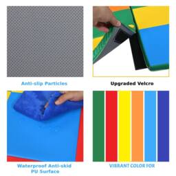 Gymax 144 cm Patchwork Foldable Baby Play Mat 2-Piece Large Crawl Floor Mat - thumbnail 8