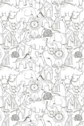Hoopla Walls Animal Doodle 10m Matt Wallpaper in Black - thumbnail 2