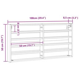 Berkfield Home Display Cabinet Wall Mounted Artisan Oak Engineered Wood in Brown - thumbnail 4