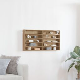 Berkfield Home Display Cabinet Wall Mounted Artisan Oak Engineered Wood in Brown - thumbnail 1