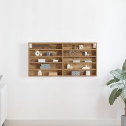 Berkfield Home Display Cabinet Wall Mounted Artisan Oak Engineered Wood in Brown - thumbnail 2