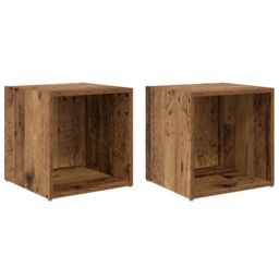 Berkfield Home TV Cabinet 2 pcs Brown 37 x 35 x 37 cm Engineered wood - thumbnail 2
