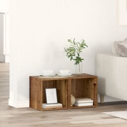 Berkfield Home TV Cabinet 2 pcs Brown 37 x 35 x 37 cm Engineered wood - thumbnail 1