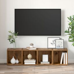Berkfield Home TV Cabinet 2 pcs Brown 37 x 35 x 37 cm Engineered wood - thumbnail 4