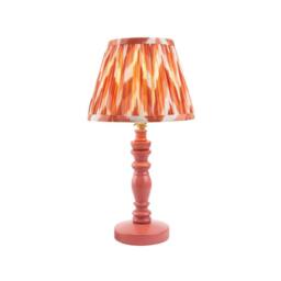 Netlighting Bibury Pink Table Lamp Orange Fabric Zigzag Shade 20cm B22 - thumbnail 1