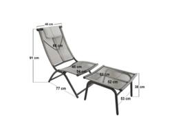 Solace+Co Esen Garden Lounge Chair with Footstool Set Brown - thumbnail 5
