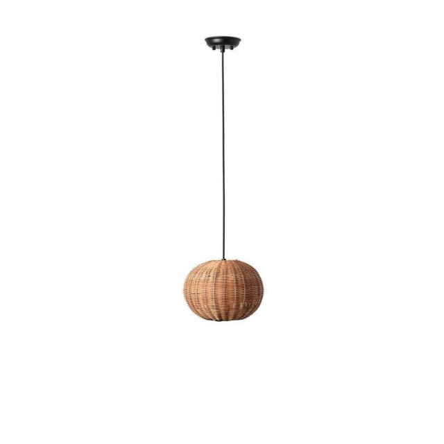 Netlighting Haka Black Rattan Globe Pendant Lamp 25cm 2700K - image 1