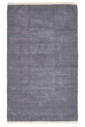 Homescapes 100% Cotton Plain Chenille Rug in Dark Grey - Size: 90 cm x 150 cm - thumbnail 2