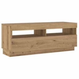 Berkfield Home TV Cabinet with LED Lights Artisan Oak 200x35x40 cm Engineered Wood in Brown - Size: 200 x 35 x 40 cm - thumbnail 6