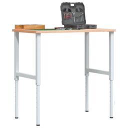 Berkfield Home Adjustable Work Bench Frames 2 pcs Metal 55x(69-95.5) cm Grey - thumbnail 1