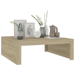 Berkfield Home Coffee Table Sonoma Oak 100x100x35 cm Engineered Wood in Brown - Size: 100 x 100 x 35 cm - thumbnail 4