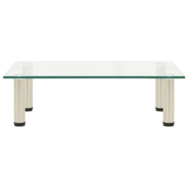 Berkfield Home TV Stand Transparent 60x35x17 cm Tempered Glass in Clear - Size: 60 x 35 x 17 cm - image 1