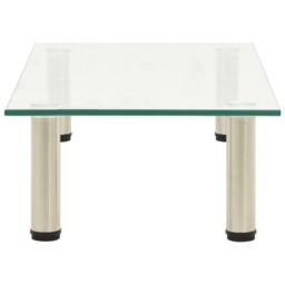 Berkfield Home TV Stand Transparent 60x35x17 cm Tempered Glass in Clear - Size: 60 x 35 x 17 cm - thumbnail 3