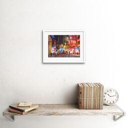 "Artery8 Wall Art Print City New York Chinatown Art Framed 9x7 inch in White - Size: W7"" x H9""" - thumbnail 2
