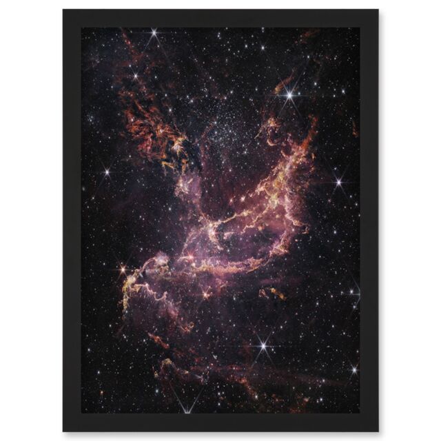 Artery8 NASA James Webb Telescope Cluster's Dusty Ribbons Star Formation Artwork Framed Wall Art Print A4 in Black - image 1